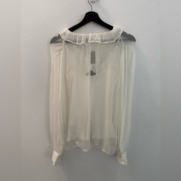 NWT J Crew Elegant White Ruffled Blouse size 4 - Picture 3 of 4